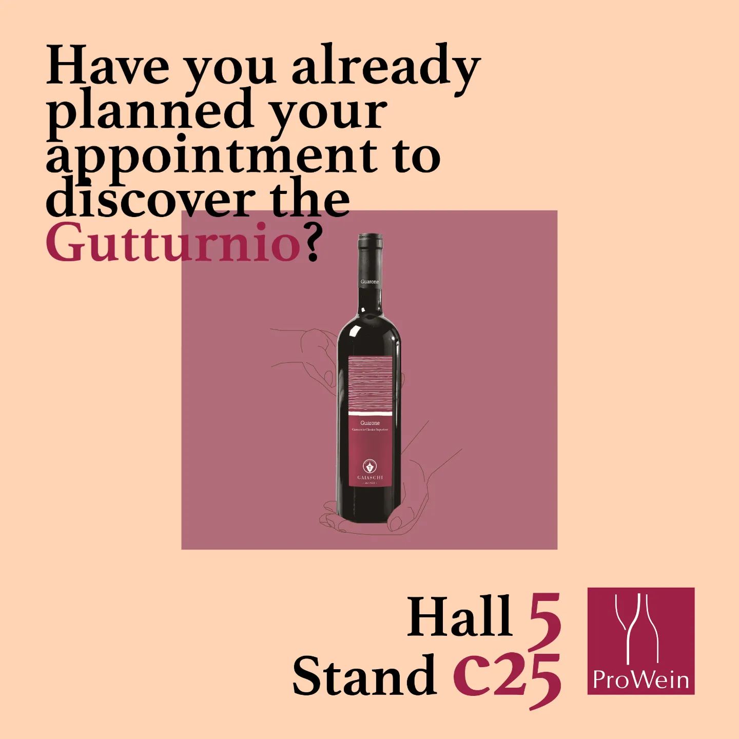 ProWein 22 is coming up!

Why should you come visit us?

➡️ First time at ProWein, but we have been around for more than 150 years
➡️ We'll be the only winery there from Colli Piacentini
➡️ Discover new wines your competitors don't have
➡️ Set a trend with Colli Piacentini wines

Just write me in direct if you wanna meet up at Hall 5 - Stand C25!

#iobevogaiaschi
#prowein
#cheersprowein
#endlichwiedermesse
#finallytradefair
#düsseldorf
#gutturnio #vinopiacentino #zianopiacentino #valtidone #collipiacentini #piacenza #vinoitaliano #wein #wine #winelover #winetasting #instawine #winetime #vino #italianwine #fivi #passionwine #winepassion #guarone